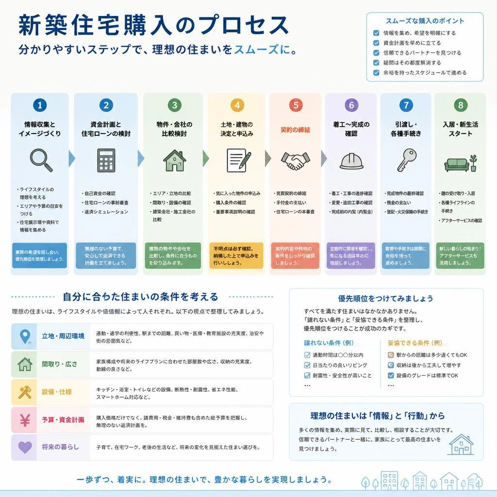理想の新築住宅を見つけるためのステップ