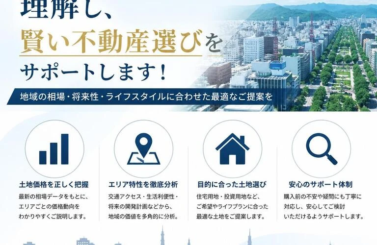 札幌市の土地価格を理解し、賢い不動産選びをサポートします！