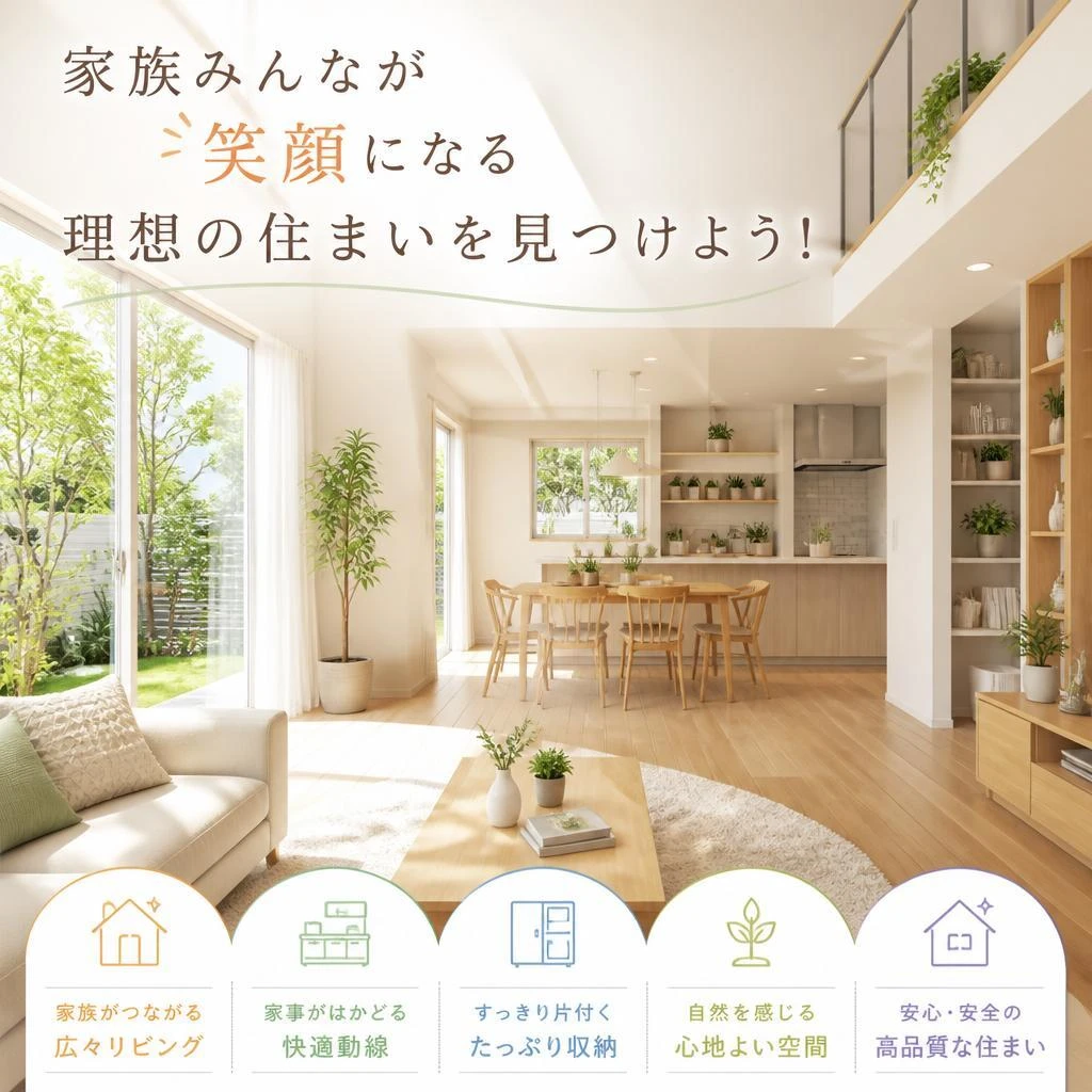 家族みんなが笑顔になる理想の住まいを見つけよう！