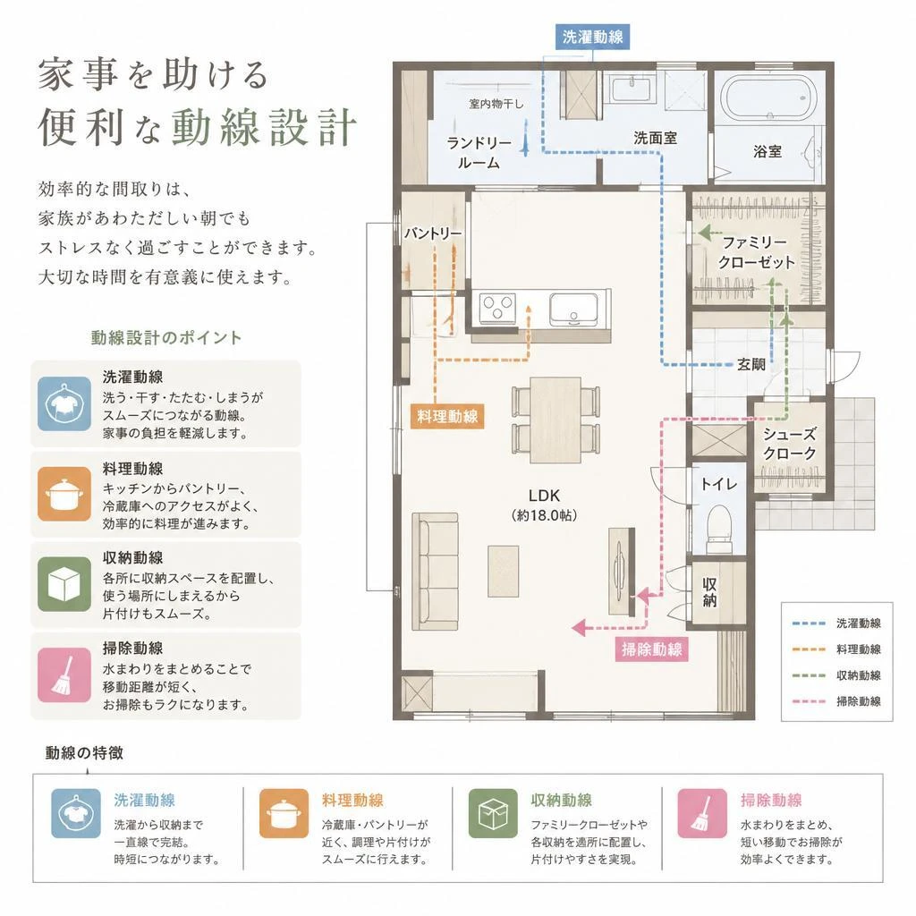 家事動線を考えた間取り