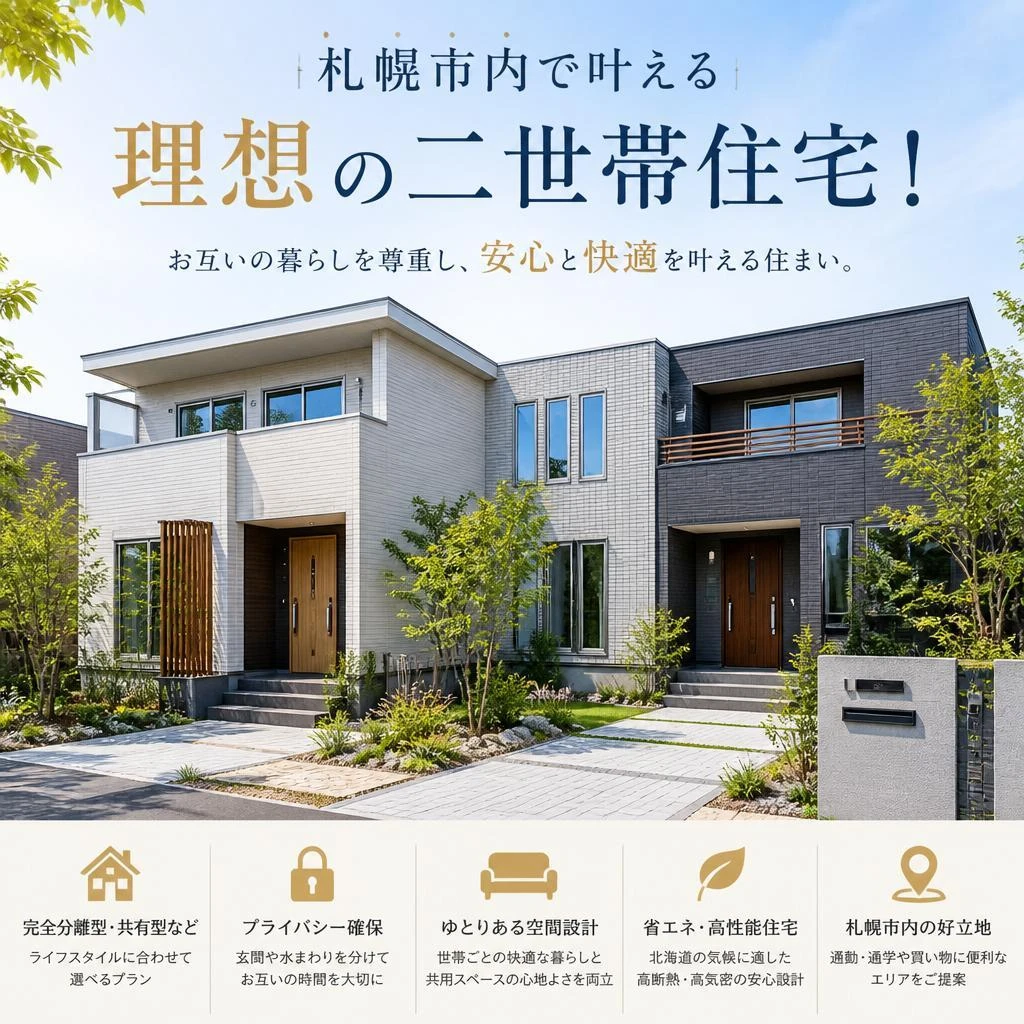 札幌市内で叶える理想の二世帯住宅！