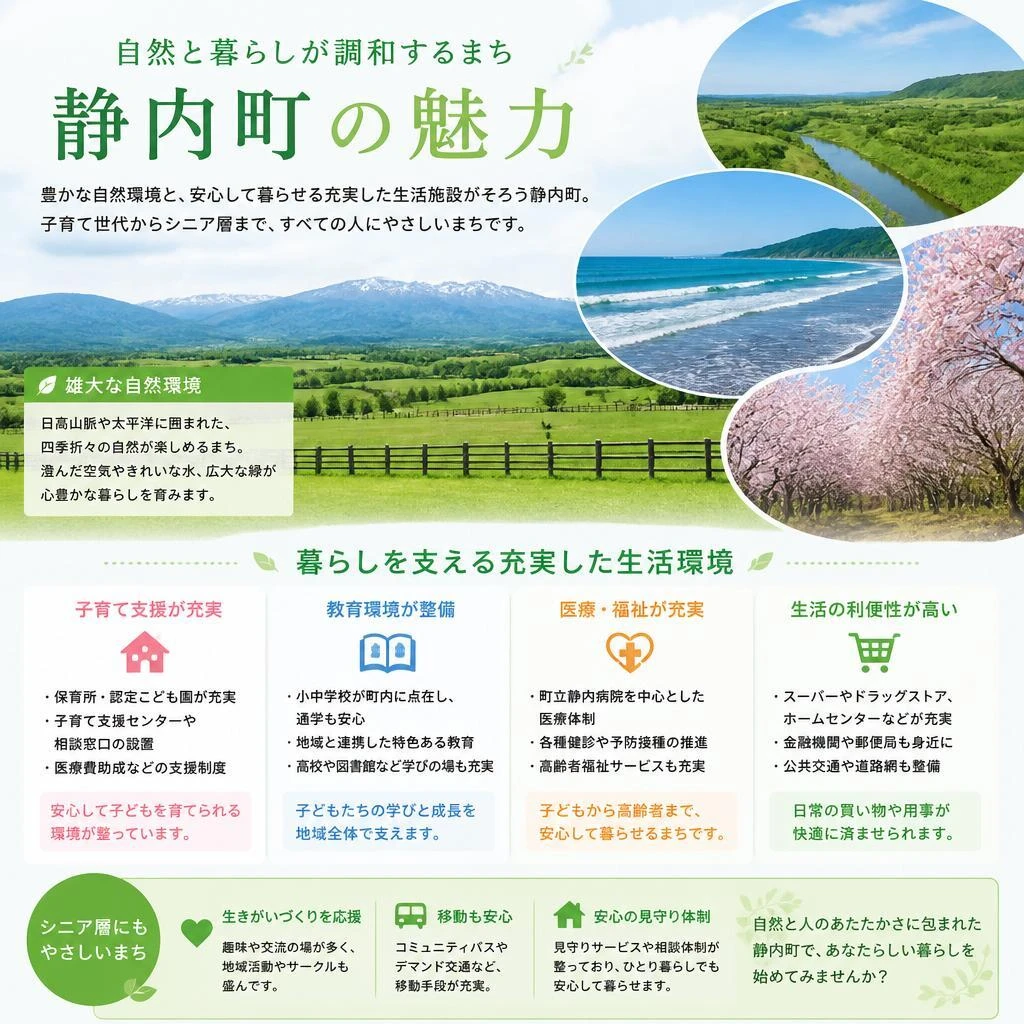 2. 静内町の魅力｜自然と快適な生活環境