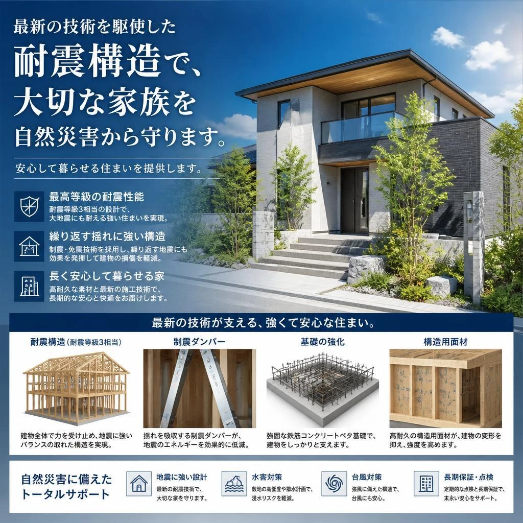 耐震性に優れた安全な住まい