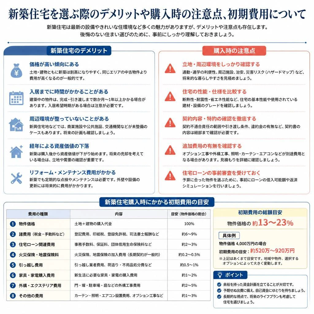 5. 新築住宅のデメリット