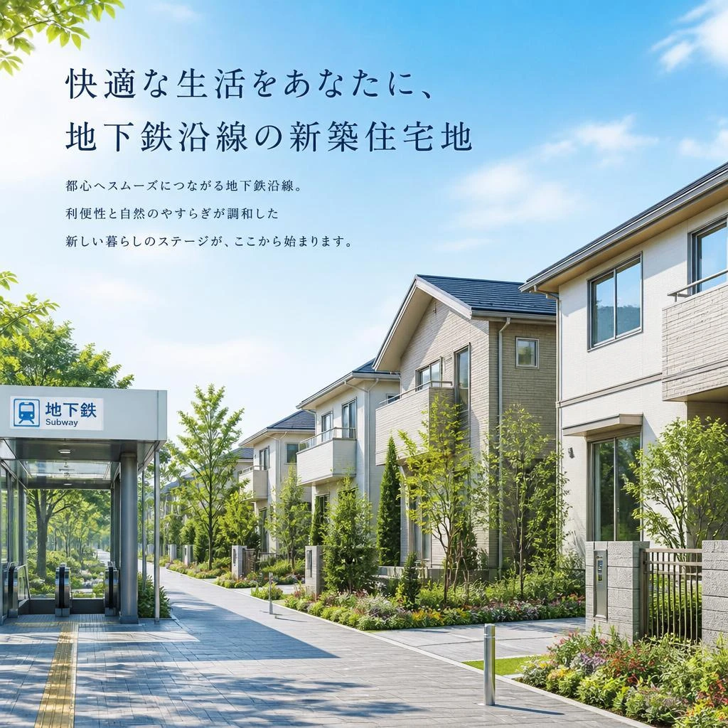 快適な生活をあなたに、地下鉄沿線の新築住宅地