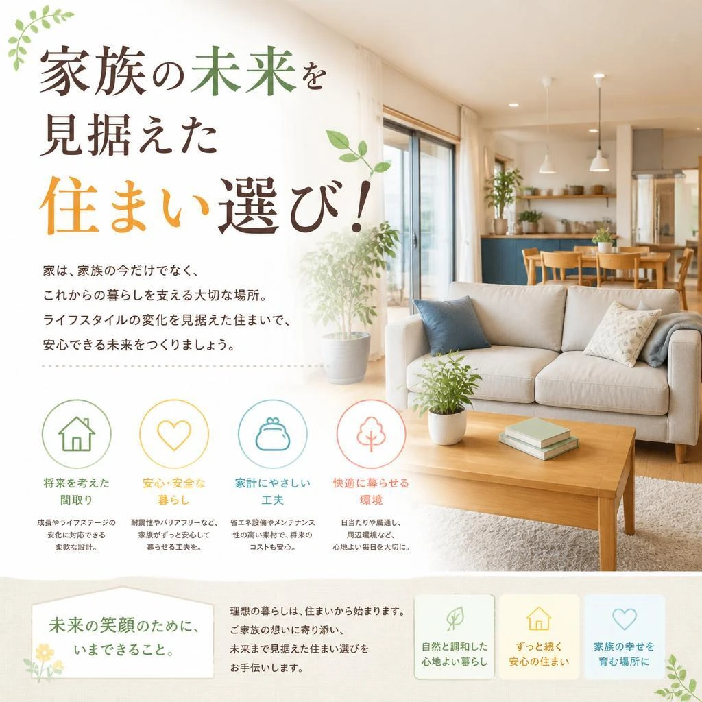 家族の未来を見据えた住まい選び！