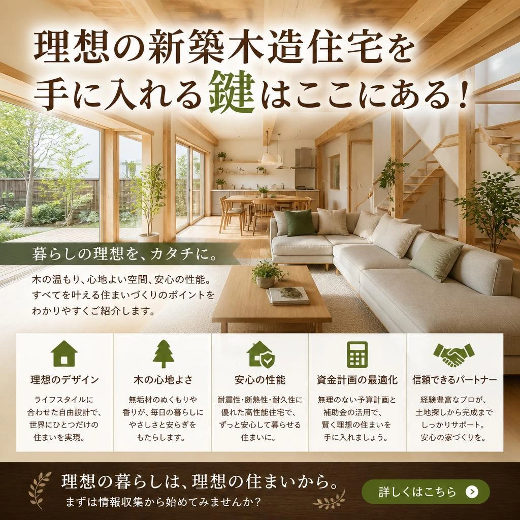 理想の新築木造住宅を手に入れる鍵はここにある！